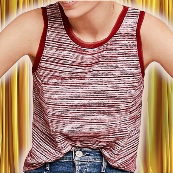 Anthropologie Tops - Vanessa Virginia by Anthropologie Red & White Striped ‘Indira’ Zip Back Tank S